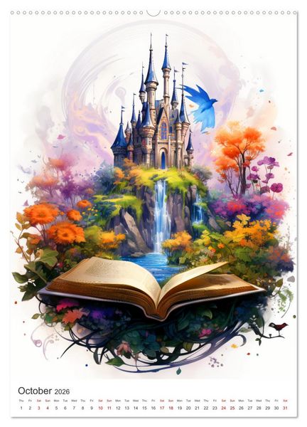 Produktbild: Magic pages - Discover the magic of books (Wall Calendar 2026 DIN A2 portrait), CALVENDO 12 Month Wall Calendar