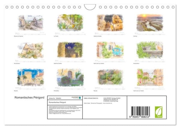 Produktbild: Romantisches P&eacute;rigord (Wandkalender 2026 DIN A4 quer), CALVENDO Monatskalender