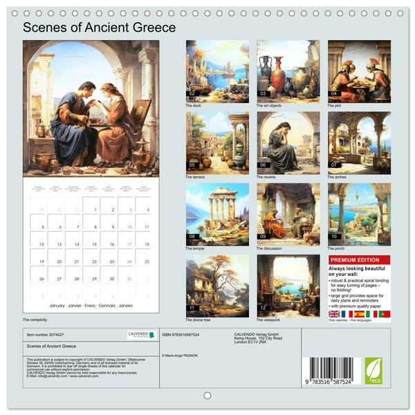 Produktbild: Scenes of Ancient Greece (Wall Calendar 2026 12 &times; 12 Inch) CALVENDO 12 Month Wall Calendar