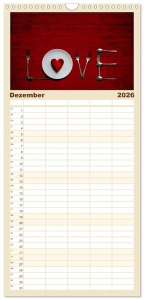 Produktbild: Familienplaner 2026 - Der K&uuml;chenkalender mit 5 Spalten (Wandkalender, 21 x 45 cm) CALVENDO