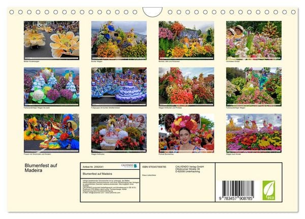 Produktbild: Blumenfest auf Madeira (Wandkalender 2026 DIN A4 quer), CALVENDO Monatskalender