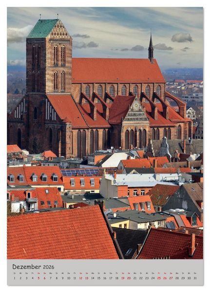 Produktbild: Wismar - UNESCO Welterbe in Deutschland (Tischkalender 2026 DIN A5 hoch), CALVENDO Monatskalender