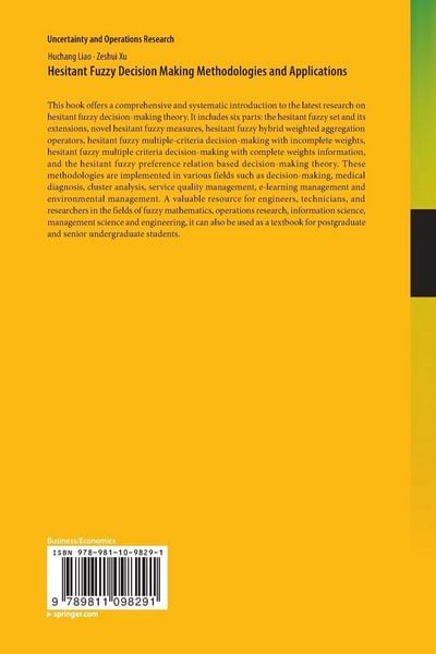 Produktbild: Hesitant Fuzzy Decision Making Methodologies and Applications