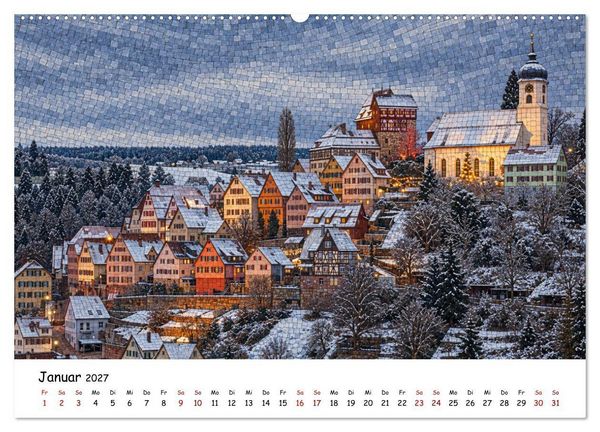 Produktbild: Deutschland als Mosaik. Stadt f&uuml;r Stadt ein Kunstwerk (hochwertiger Premium Wandkalender 2027 DIN A2 quer), Kunstdruck in Hochglanz