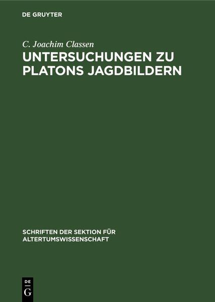 Produktbild: Untersuchungen zu Platons Jagdbildern