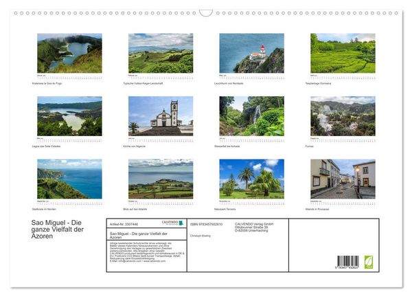 Produktbild: Sao Miguel - Die ganze Vielfalt der Azoren (Wandkalender 2026 DIN A2 quer), CALVENDO Monatskalender
