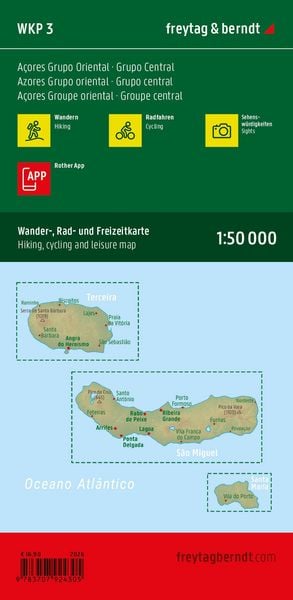 Produktbild: Azoren, Wander-, Rad- und Freizeitkarte 1:50.000, freytag & berndt