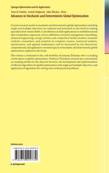 Produktbild: Advances in Stochastic and Deterministic Global Optimization