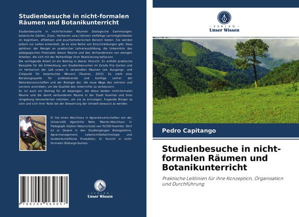 Studienbesuche in nicht-formalen Räumen und Botanikunterricht, Taschenbuch von Pedro Capitango, Verlag Unser Wissen, 9786204064857