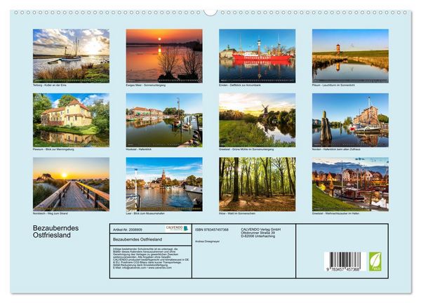 Produktbild: Bezauberndes Ostfriesland (hochwertiger Premium Wandkalender 2026 DIN A2 quer), Kunstdruck in Hochglanz