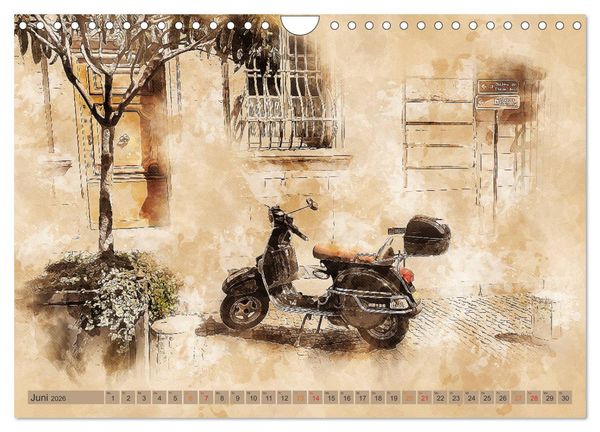 Produktbild: Mototrroller - Vesparade (Wandkalender 2026 DIN A4 quer), CALVENDO Monatskalender