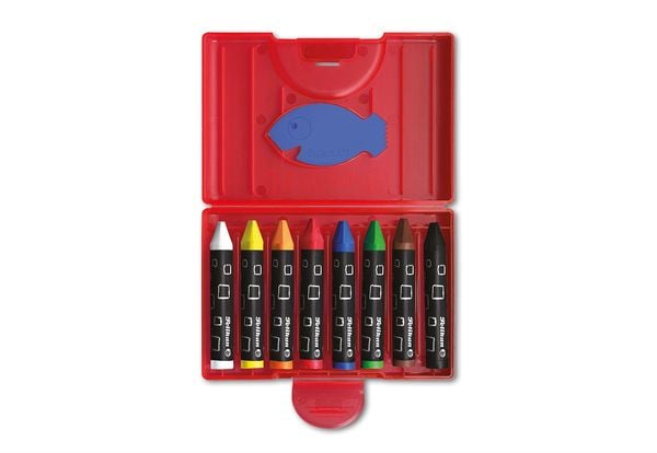 Produktbild: Pelikan Wachsmalstifte wasserfest dick dreieckig, 8er Set