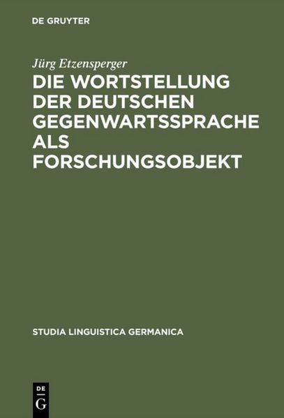 Produktbild: Die Wortstellung der deutschen Gegenwartssprache als Forschungsobjekt