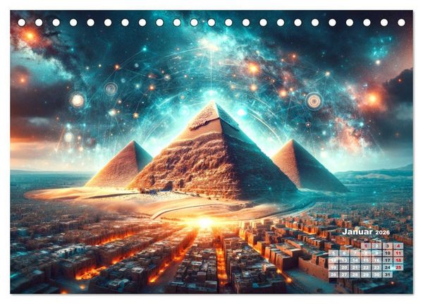 Produktbild: Weltwunder: Antike und neue: Visualisiert durch Moderne KI-Kunst (Tischkalender 2026 DIN A5 quer), CALVENDO Monatskalender