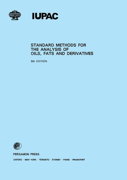 Produktbild: Standard Methods for the Analysis of Oils, Fats and Derivatives