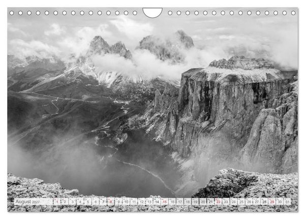 Produktbild: Bergpixels Schwarz-Wei&szlig;e Gebirgstr&auml;ume (Wandkalender 2027 DIN A4 quer), CALVENDO Monatskalender
