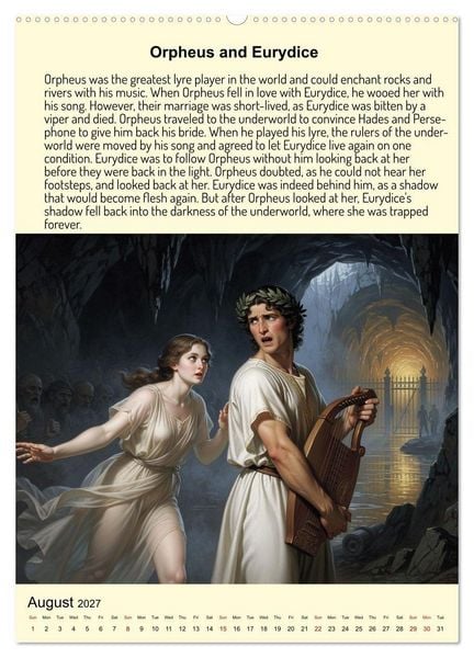 Produktbild: Legends of the Greek Mythology (Wall Calendar 2027 DIN A2 portrait), CALVENDO 12 Month Wall Calendar