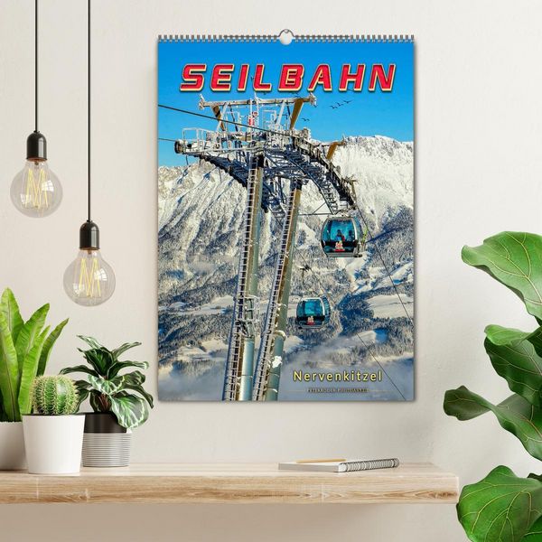 Produktbild: Nervenkitzel Seilbahn (Wandkalender 2026 DIN A2 hoch), CALVENDO Monatskalender