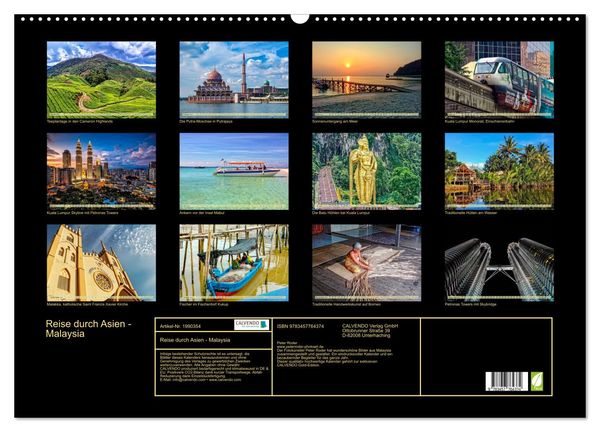 Produktbild: Reise durch Asien - Malaysia (Wandkalender 2026 DIN A2 quer), CALVENDO Monatskalender