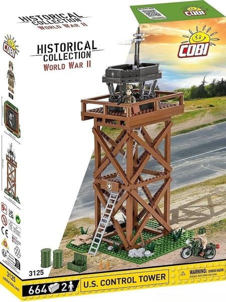 COBI Historical Collection 3125 - US Control Tower, WWII, Bausatz 1:35, 664+2 Klemmbausteine