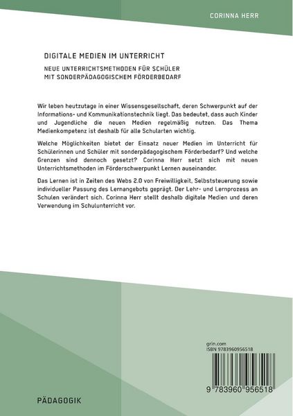 Produktbild: Digitale Medien im Unterricht. Neue Unterrichtsmethoden f&uuml;r Sch&uuml;ler mit sonderp&auml;dagogischem F&ouml;rderbedarf