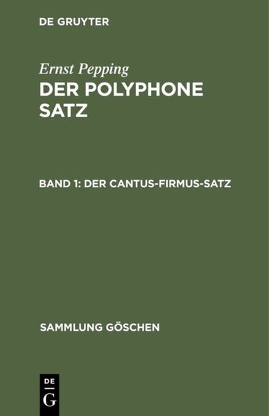 Produktbild: Der cantus-firmus-Satz
