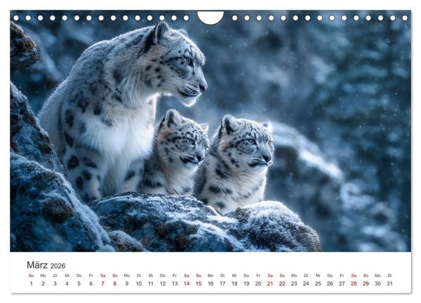 Produktbild: Geist des Gebirges - Ein Jahr in der wilden Welt der Schneeleoparden (Wandkalender 2026 DIN A4 quer), CALVENDO Monatskalender