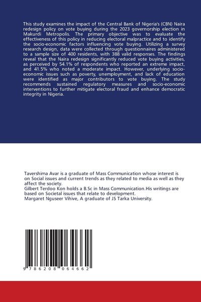 Produktbild: IMPACT OF NAIRA REDESIGN ON VOTE BUYING IN NIGERIA: