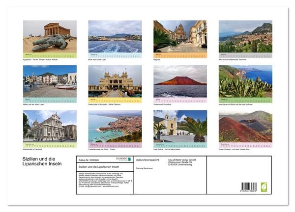 Produktbild: Sizilien und die Liparischen Inseln (Wandkalender 2026 DIN A2 quer), CALVENDO Monatskalender