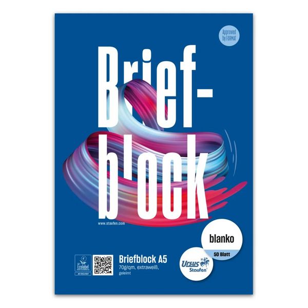 Produktbild: Briefblock A5 50BL unliniert