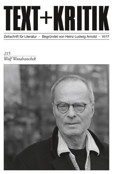 Produktbild: TEXT + KRITIK 215 - Wolf Wondratschek