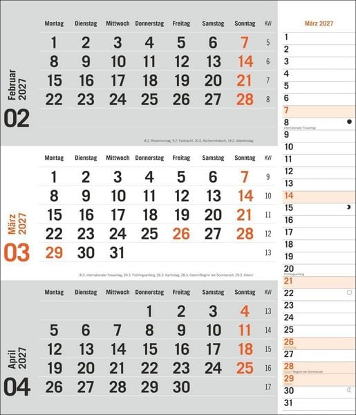 Produktbild: times&more 3-Monatsplaner, orange 2027