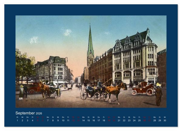 Produktbild: Lebendiges Hamburg von 1888 bis 1918 (hochwertiger Premium Wandkalender 2026 DIN A2 quer), Kunstdruck in Hochglanz