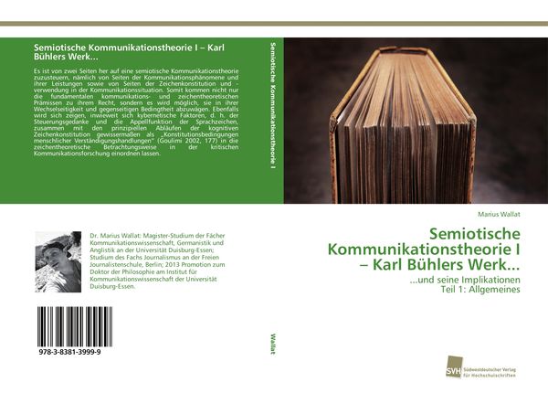 Produktbild: Semiotische Kommunikationstheorie I - Karl B&uuml;hlers Werk...