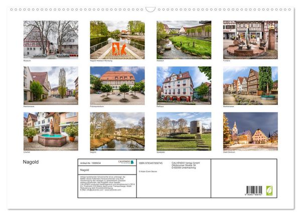 Produktbild: Nagold (Wandkalender 2026 DIN A2 quer), CALVENDO Monatskalender