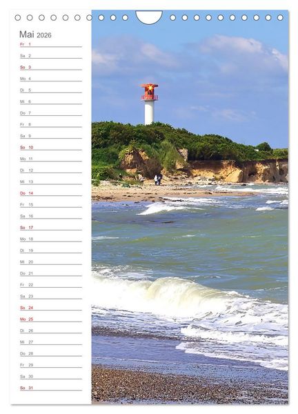 Produktbild: Leuchtender Geburtstagskalender - Leuchtt&uuml;rme an Ost-und Nordsee (Wandkalender 2026 DIN A4 hoch), CALVENDO Monatskalender