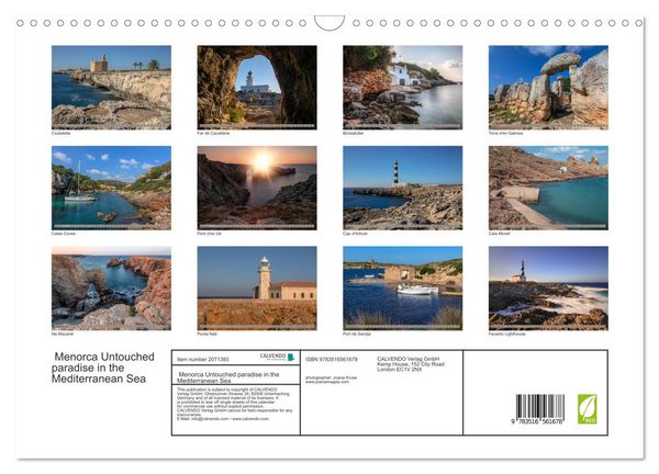 Produktbild: Menorca Untouched paradise in the Mediterranean Sea (Wall Calendar 2026 DIN A3 landscape), CALVENDO 12 Month Wall Calendar