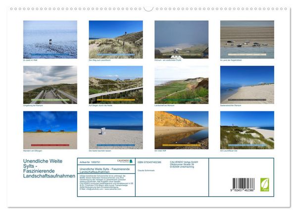 Produktbild: Unendliche Weite Sylts - Faszinierende Landschaftsaufnahmen (hochwertiger Premium Wandkalender 2026 DIN A2 quer), Kunstdruck in Hochglanz