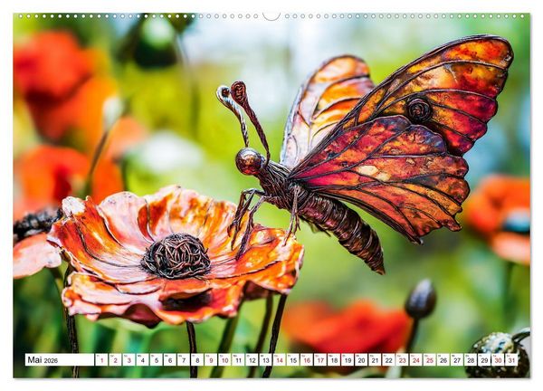 Produktbild: Gartentiere aus Metall - Upcycling-Dekoideen f&uuml;r kreative G&auml;rten (hochwertiger Premium Wandkalender 2026 DIN A2 quer), Kunstdruck in Hochglanz