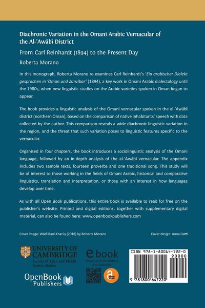 Produktbild: Diachronic Variation in the Omani Arabic Vernacular of the Al-&iquest;Aw&iquest;b&iquest; District