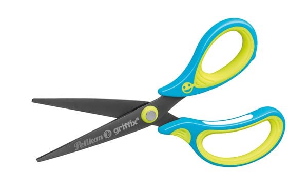Produktbild: Pelikan griffix Schulschere Neon Fresh Blue Rechtsh&auml;ndermodell Spitz 15cm Lose Ware