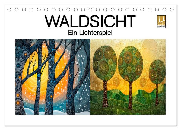 Produktbild: Waldsicht - Ein Lichterspiel (Tischkalender 2027 DIN A5 quer), CALVENDO Monatskalender