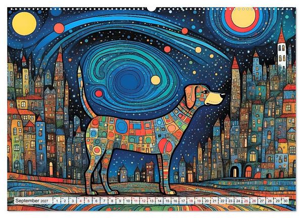 Produktbild: Bunte Hundebande (hochwertiger Premium Wandkalender 2027 DIN A2 quer), Kunstdruck in Hochglanz