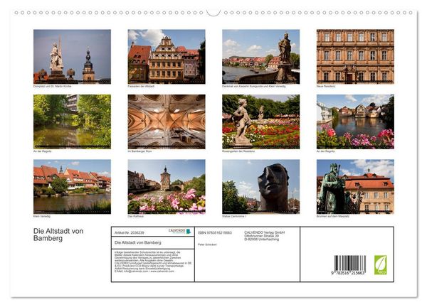 Produktbild: Die Altstadt von Bamberg (hochwertiger Premium Wandkalender 2026 DIN A2 quer), Kunstdruck in Hochglanz