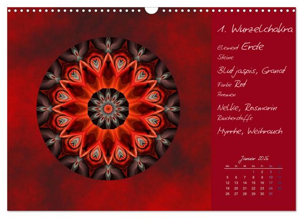 Produktbild: Kleine Chakrenlehre (Wandkalender 2026 DIN A3 quer), CALVENDO Monatskalender