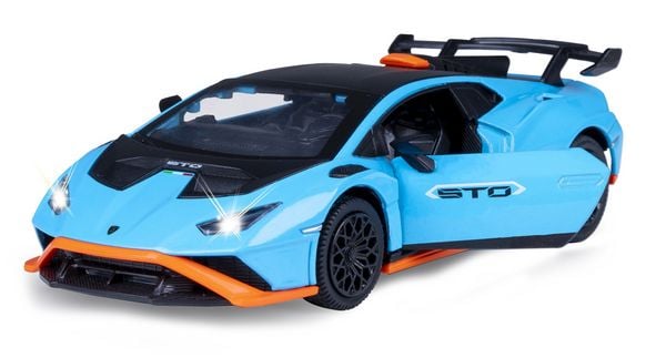 Produktbild: Lamborghini Hurac&aacute;n STO Diecast 1:32 blau inkl. Knopfzellen
