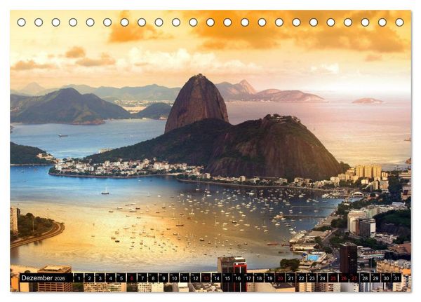 Produktbild: Brasilien. Sonne, Natur und Samba (Tischkalender 2026 DIN A5 quer), CALVENDO Monatskalender