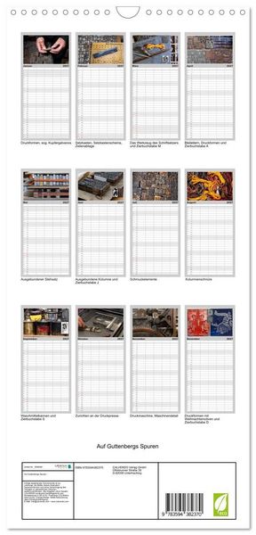 Produktbild: Familienplaner 2027 - Auf Guttenbergs Spuren mit 5 Spalten (Wandkalender, 21 x 45 cm) CALVENDO