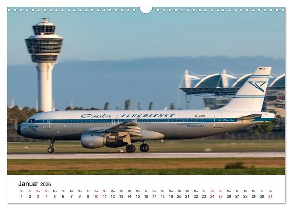 Produktbild: Planespotting am Flughafen M&uuml;nchen (Wandkalender 2026 DIN A3 quer), CALVENDO Monatskalender