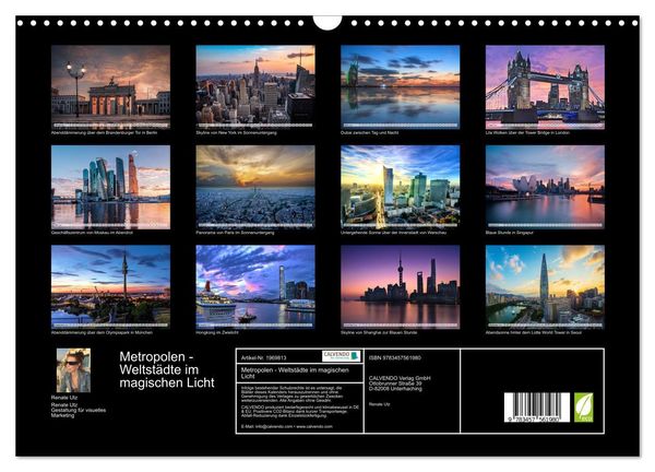 Produktbild: Metropolen - Weltst&auml;dte im magischen Licht (Wandkalender 2026 DIN A3 quer), CALVENDO Monatskalender